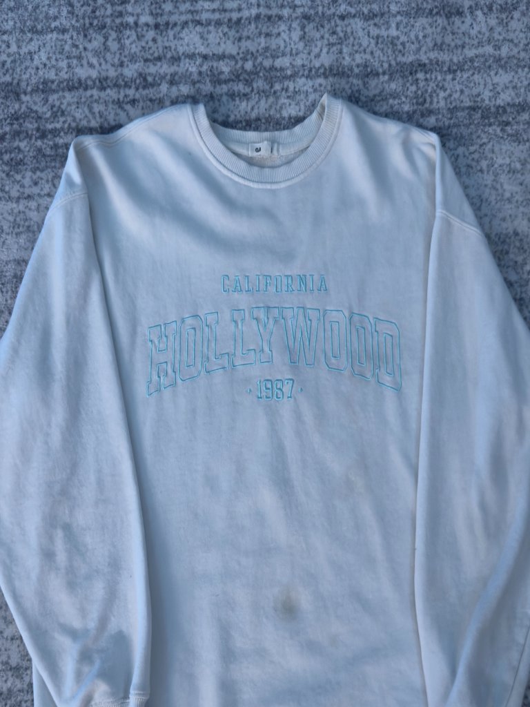 Garage California Hollywood 1987 Crewneck Sweatshirt Off White Size M